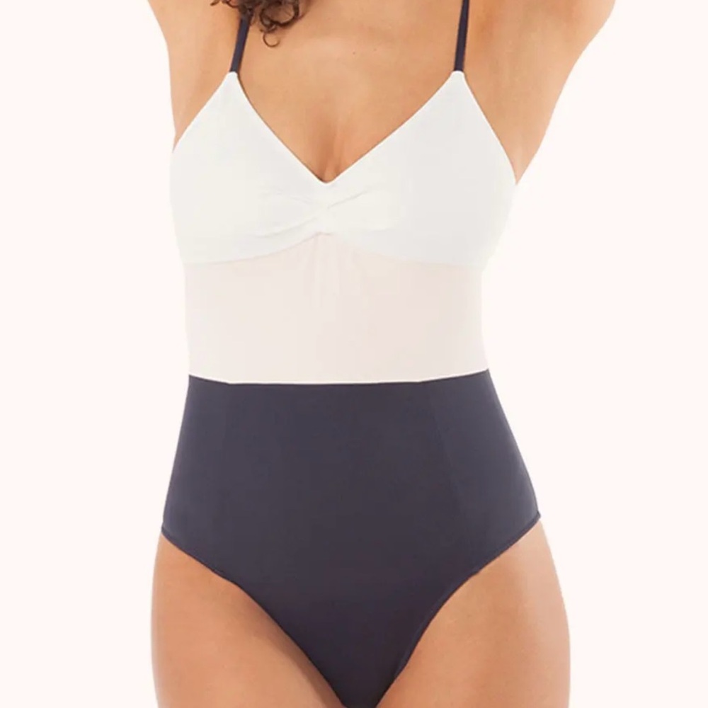 Lively Swim One Piece in white / pink / soft navy sz S